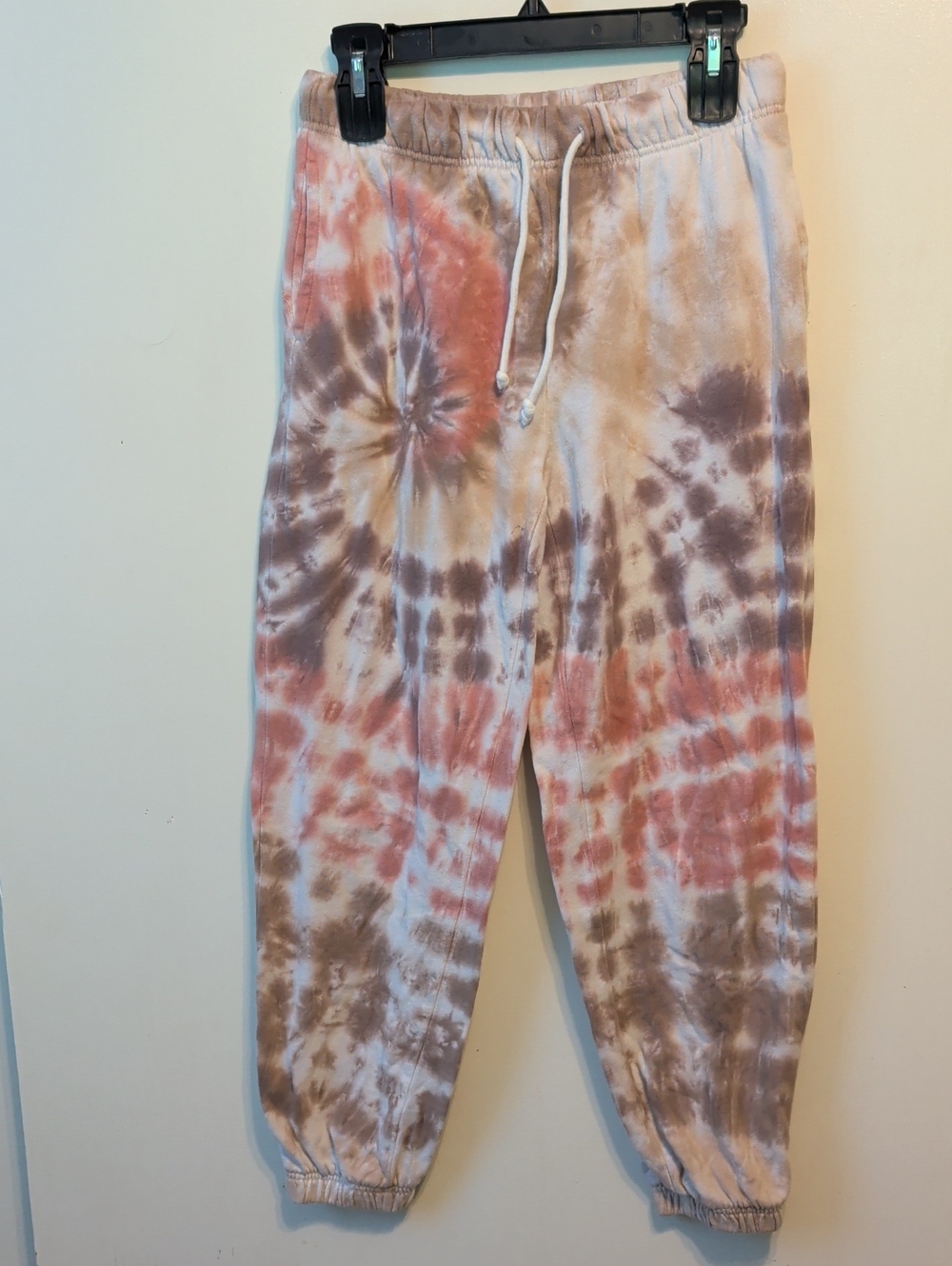 Aeropostale Tie-Dye Fleece Joggers in Rust, Taupe & Cream Small Sweatpants S